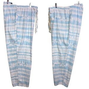 GAPBody XXL Poplin PJ Pajama Lounge Pants 100% cotton Blue White EUC 11186